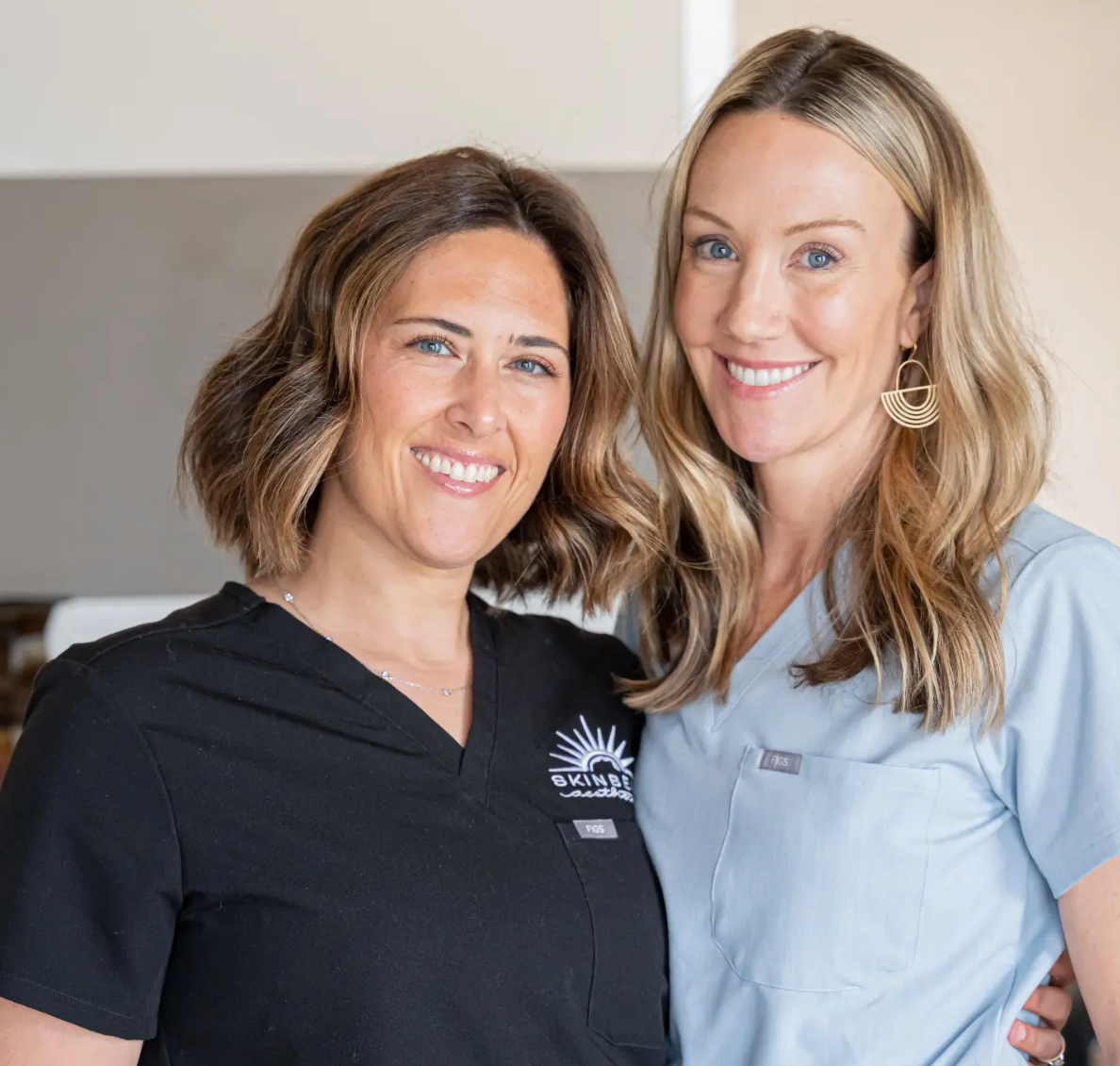 Claire Vercammen and Jaine Chapman together at Skinbeam